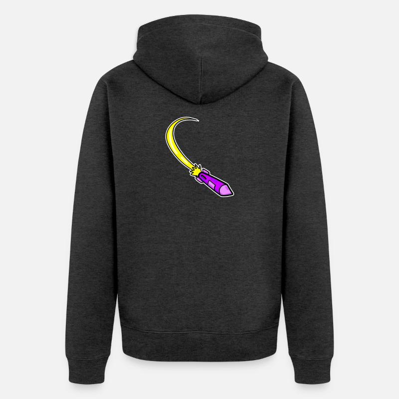 Fusée violette - Veste à capuche bio Premium Unisexe - anthracite chiné