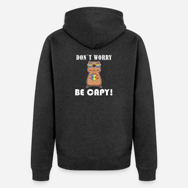 Capybara Capybara Cadeau - Veste à capuche bio Premium Unisexe - anthracite chiné