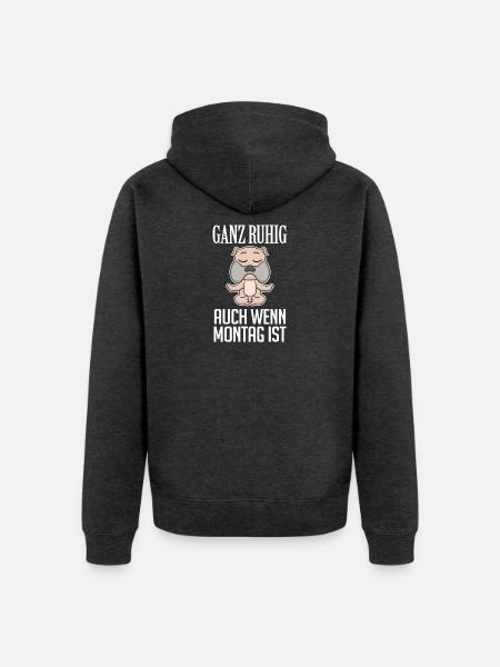 Montag - Unisex Premium Bio Zip Hoodie - Anthrazit meliert