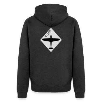 Bf 109 | Me 109 fighter plane - Unisex Premium Organic Zip Hoodie - heather anthracite - Back - Nico (187cm)