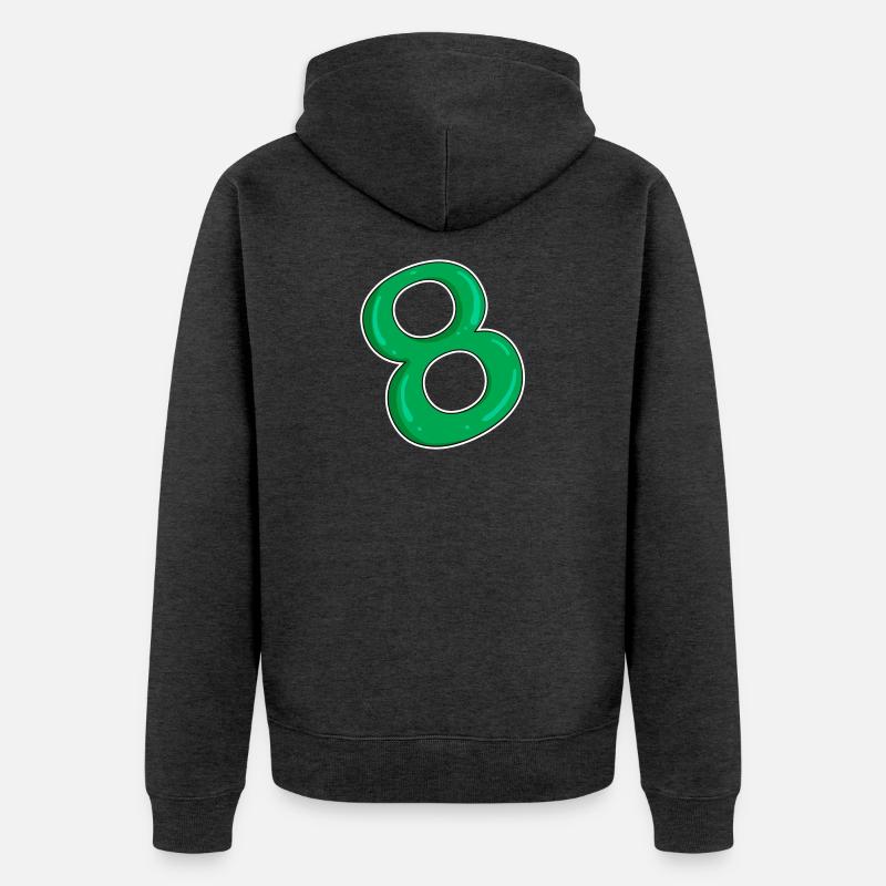Huit - 8 - Vert - Veste à capuche bio Premium Unisexe - anthracite chiné