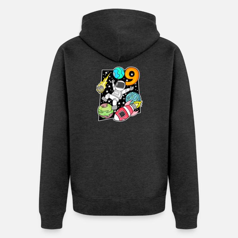 Astronaute - 9e anniversaire garçon - Veste à capuche bio Premium Unisexe - anthracite chiné