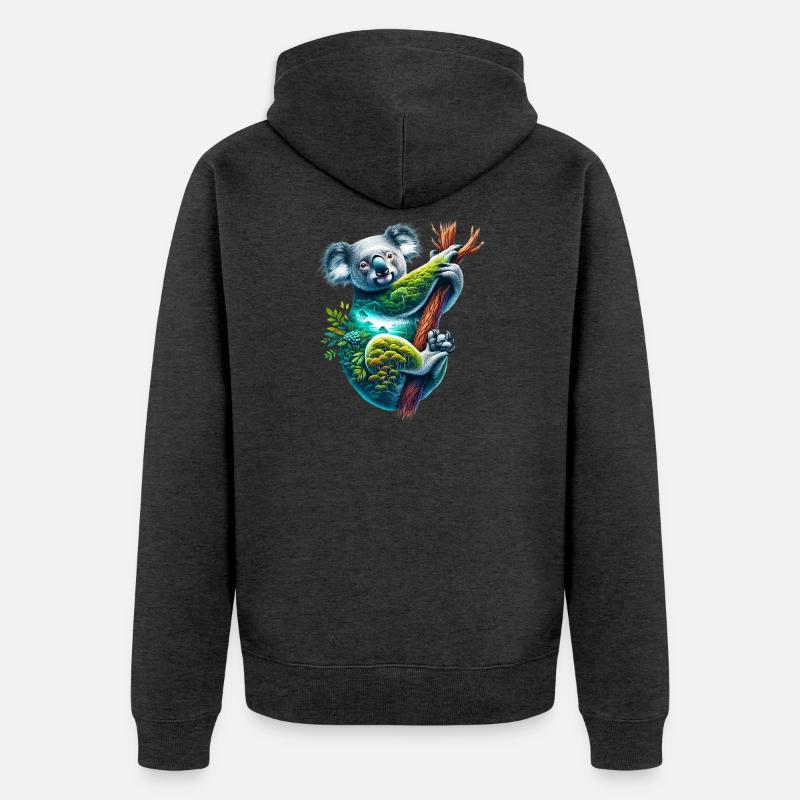 Koala - Veste à capuche bio Premium Unisexe - anthracite chiné