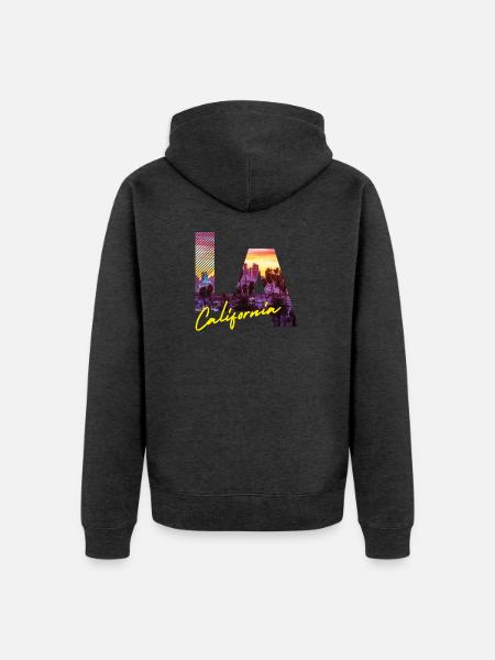 Los Angeles California - Unisex Premium Bio Zip Hoodie - Anthrazit meliert