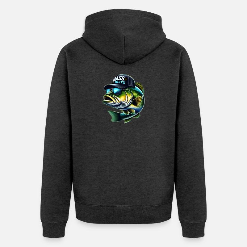 Blitz de bar rayé - Veste à capuche bio Premium Unisexe - anthracite chiné