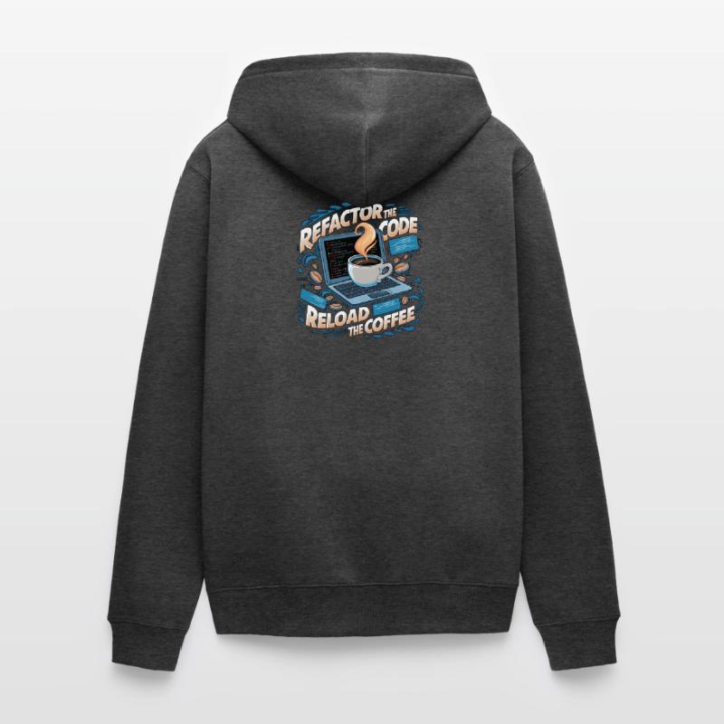 Aus Kaffee Code generieren Programmierer Unisex Premium Bio Zip Hoodie