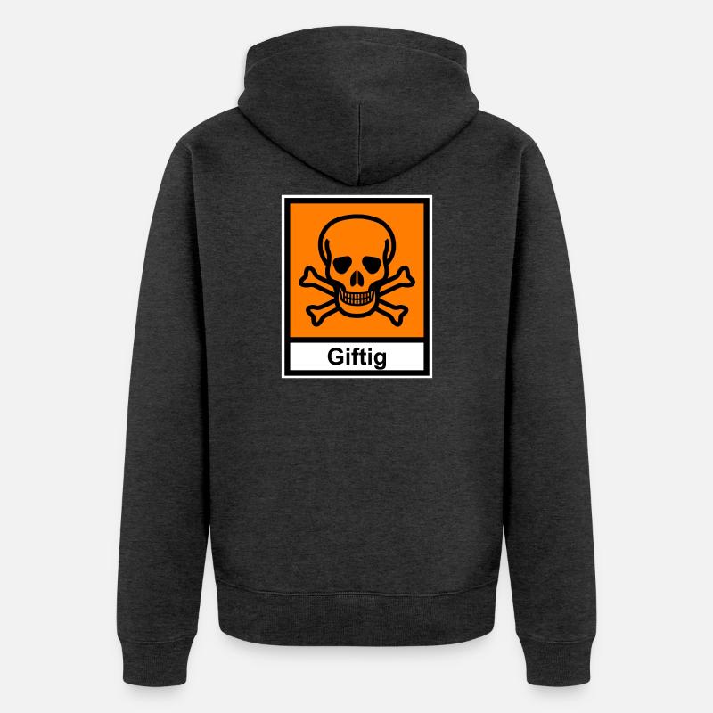 Giftig - Unisex Premium Bio Zip Hoodie - Anthrazit meliert