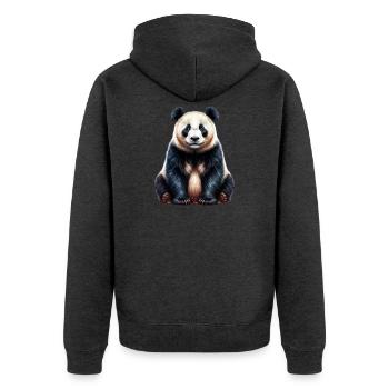 Panda - Veste à capuche bio Premium Unisexe - anthracite chiné - Dos - Nico (187cm)