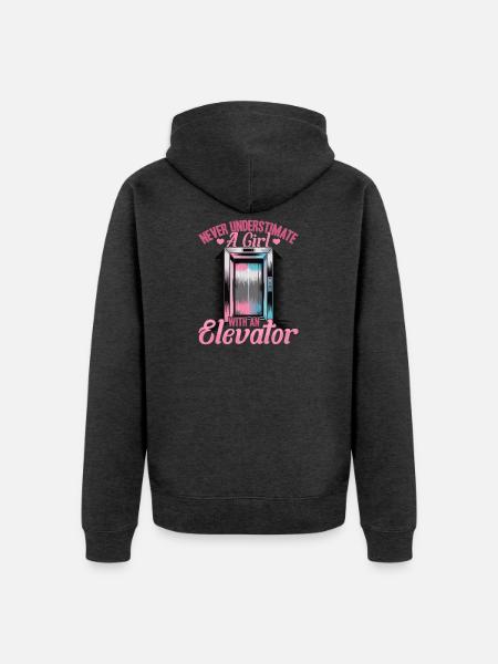 Elevator toddler & kids - Unisex Premium Organic Zip Hoodie - heather anthracite