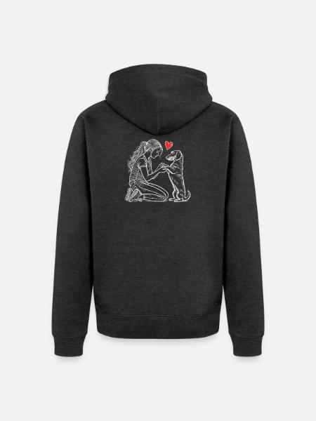Dackel Hund Rauhaardackel Dackelliebhaber Teckel - Unisex Premium Bio Zip Hoodie - Anthrazit meliert