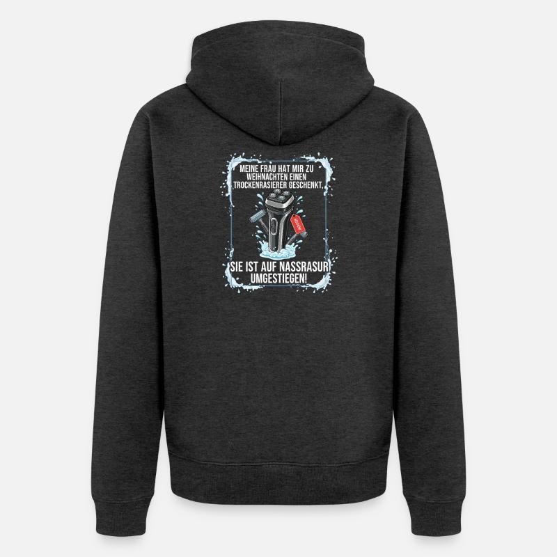 Cadeau de rasoir à sec - Veste à capuche bio Premium Unisexe - anthracite chiné