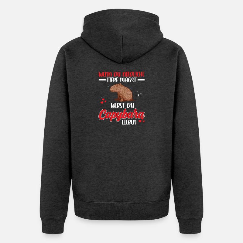 Capybara est un capybara mignon - Veste à capuche bio Premium Unisexe - anthracite chiné