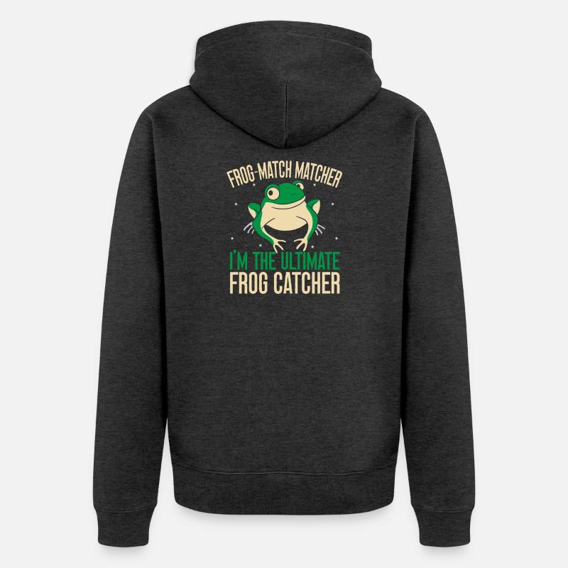 Attrape-grenouilles Grenouille Matcher Grenouille Matcher - Veste à capuche bio Premium Unisexe - anthracite chiné