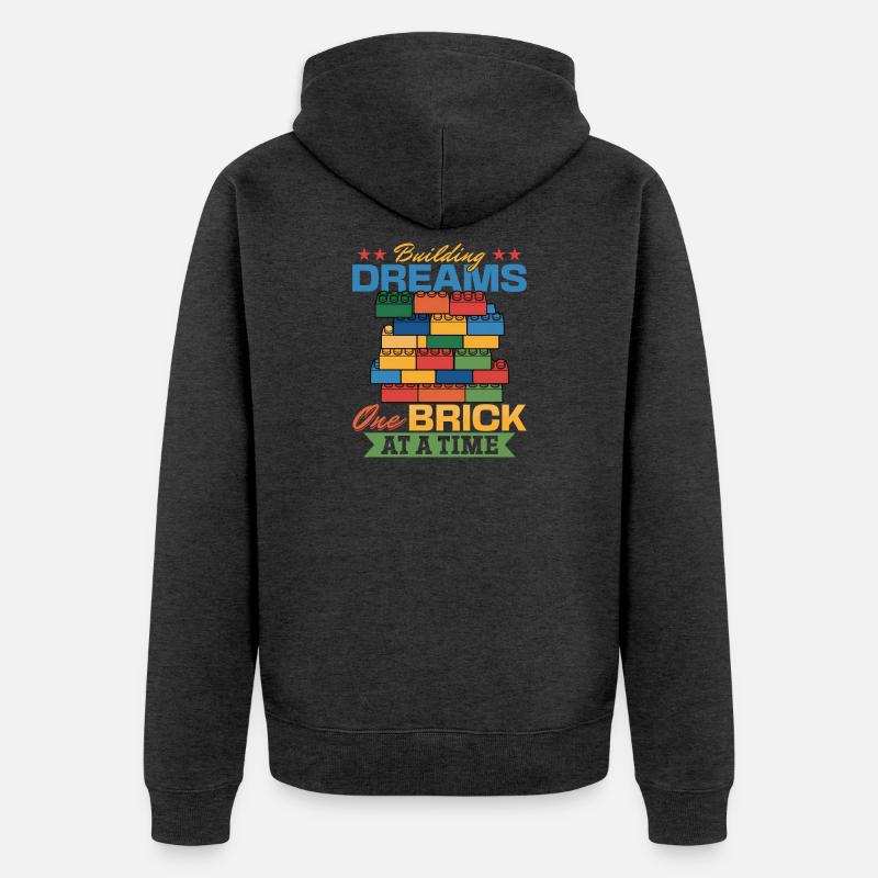 Blocs de construction Enfants Brick Builder - Veste à capuche bio Premium Unisexe - anthracite chiné