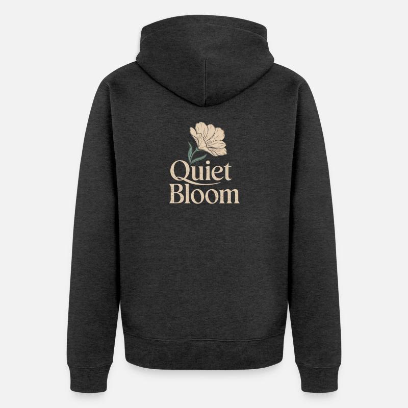 Floraison Silencieuse – Floraison Délicate - Veste à capuche bio Premium Unisexe - anthracite chiné