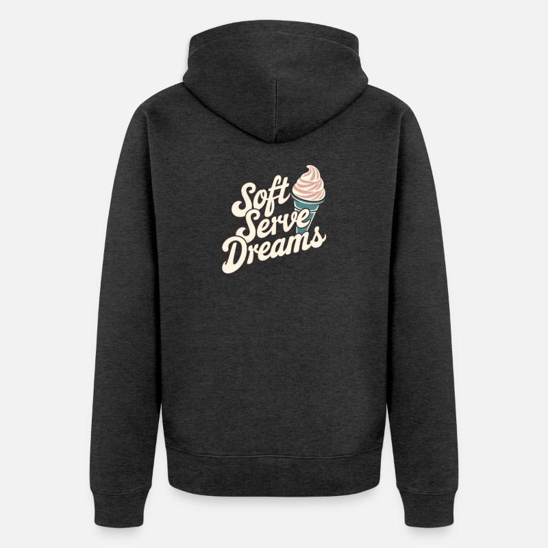 Soft Serve Dreams – Glace rétro - Veste à capuche bio Premium Unisexe - anthracite chiné