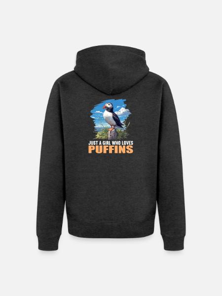 Puffin Papageientaucher - Unisex Premium Bio Zip Hoodie - Anthrazit meliert