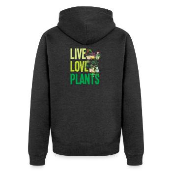 Vivez Aimez les plantes Amoureux des plantes - Veste à capuche bio Premium Unisexe - anthracite chiné - Dos - Nico (187cm)