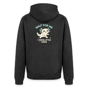 Axolotl disant un mème Humour Petites jambes drôles - Veste à capuche bio Premium Unisexe - anthracite chiné - Dos - Nico (187cm)