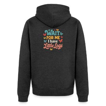 Cute Saying Humor Meme Funny Gift Idea - Unisex Premium Organic Zip Hoodie - heather anthracite - Back - Nico (187cm)