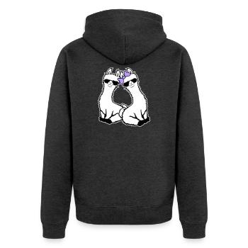 2 Llamas Couple In Love Cool Sunglasses Sitting - Unisex Premium Organic Zip Hoodie - heather anthracite - Back - Nico (187cm)