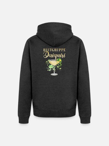 Junggesellinnenabschied Blutgruppe Daiquiri - Unisex Premium Bio Zip Hoodie - Anthrazit meliert