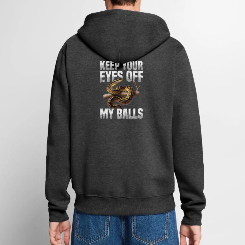 Königspython Schlangen Liebhaber Terrarium Python Unisex Premium Bio Zip Hoodie