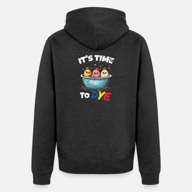 Easter Eggs Dyeing Easter Eggs - Unisex Premium Organic Zip Hoodie - heather anthracite