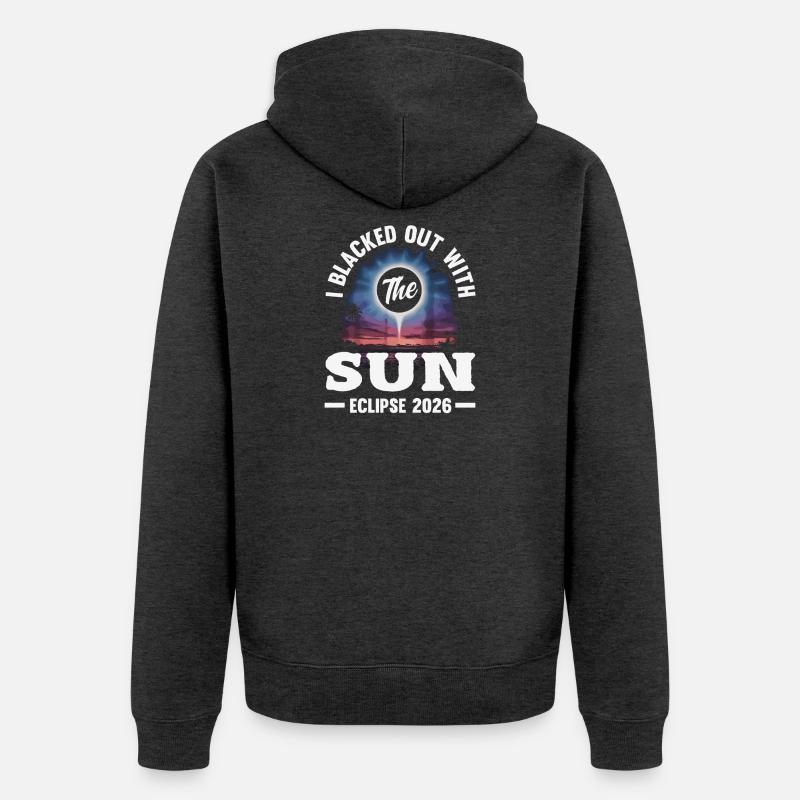 Éclipse solaire 2026, 12 août - Veste à capuche bio Premium Unisexe - anthracite chiné