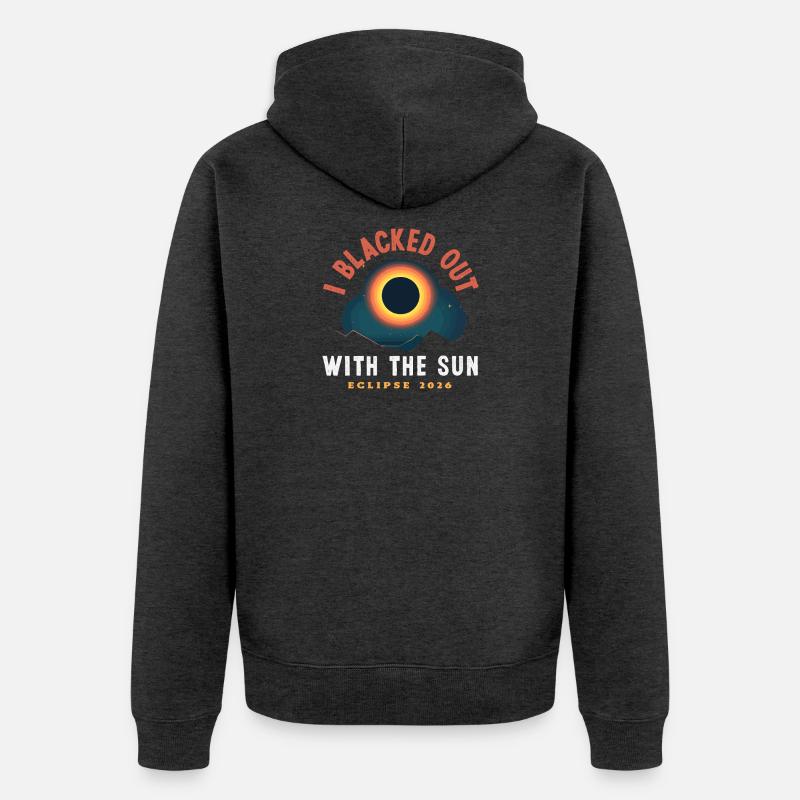 Éclipse solaire 2026, 12 août - Veste à capuche bio Premium Unisexe - anthracite chiné