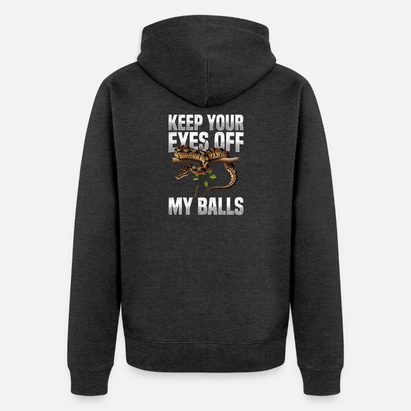 Königspython Schlangen Liebhaber Terrarium Python - Unisex Premium Bio Zip Hoodie - Anthrazit meliert
