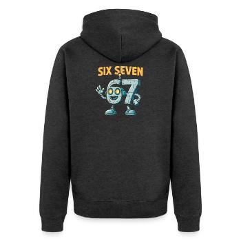 Six Seven 67 Robot Robot Brainrot italien Humour - Veste à capuche bio Premium Unisexe - anthracite chiné - Dos - Nico (187cm)