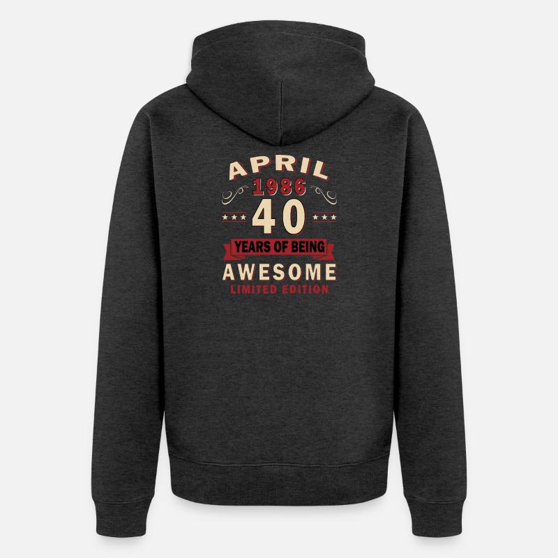 40 ans d’édition limitée incroyable - Veste à capuche bio Premium Unisexe - anthracite chiné