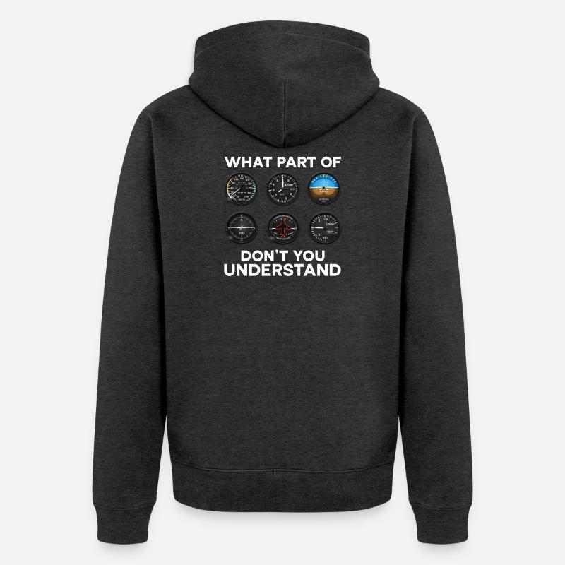 Flugzeug Flug Pilot Flugzeug Fluggesellschaft - Unisex Premium Bio Zip Hoodie - Anthrazit meliert