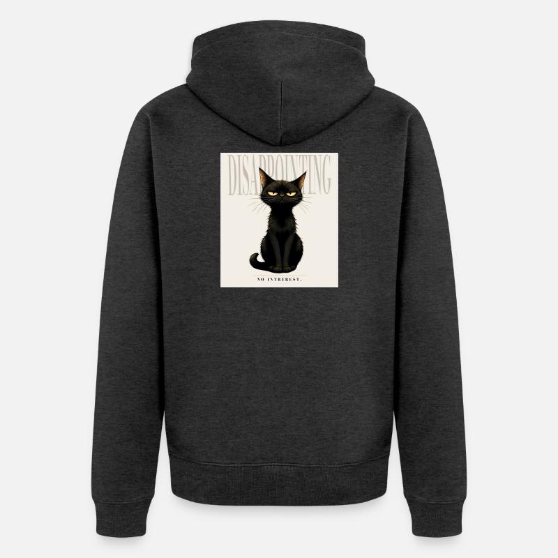 Décevant. – Dessin sarcastique du chat noir - Veste à capuche bio Premium Unisexe - anthracite chiné
