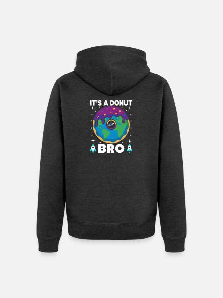 Donut Erde Bro Flacherde Flatearth Schwurbel - Unisex Premium Bio Zip Hoodie - Anthrazit meliert