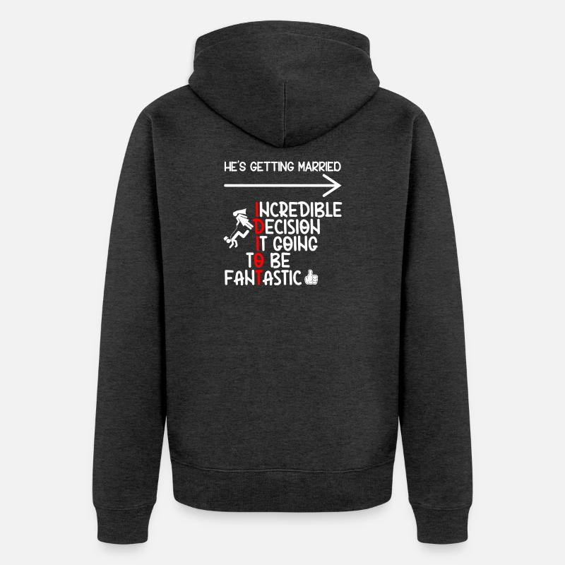 Idiot de célibataire drôle - Veste à capuche bio Premium Unisexe - anthracite chiné