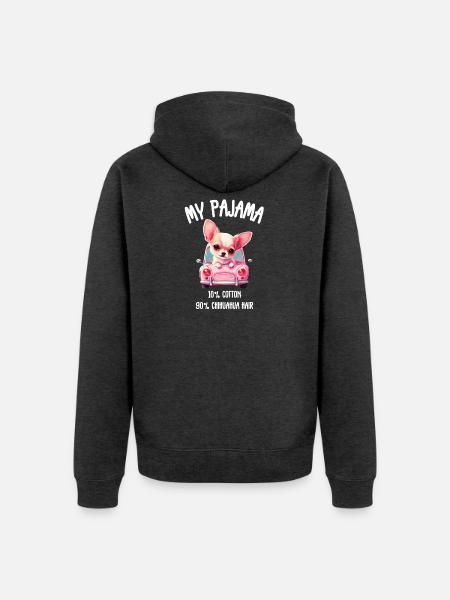 Hunde-Chihuahua-Schlafanzug - Unisex Premium Bio Zip Hoodie - Anthrazit meliert