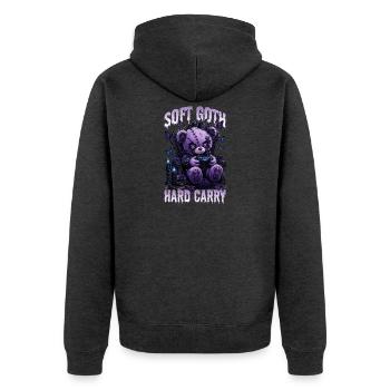 Pastel Goth Soft Goth Gaming Gamer - Unisex Premium Organic Zip Hoodie - heather anthracite - Back - Nico (187cm)