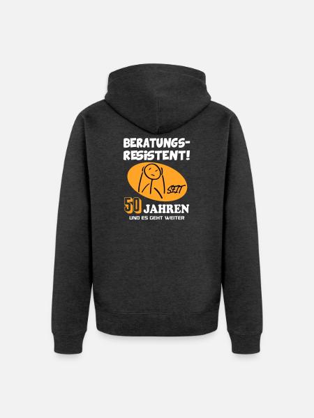 Comic Geburtstag 50 Jahre Happy Birthday - Unisex Premium Bio Zip Hoodie - Anthrazit meliert