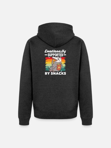 Ich Benötige Snacks, Lustiger Tierhumor - Unisex Premium Bio Zip Hoodie - Anthrazit meliert