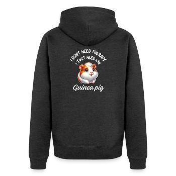 Guinea Pig Therapy - Unisex Premium Organic Zip Hoodie - heather anthracite - Back - Nico (187cm)