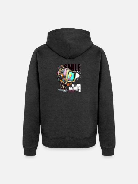 Smile Design - Unisex Premium Bio Zip Hoodie - Anthrazit meliert