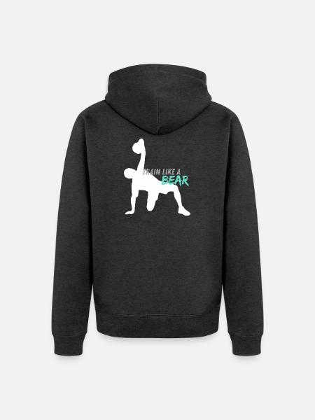 Trainiere wie ein Bär - Unisex Premium Bio Zip Hoodie - Anthrazit meliert