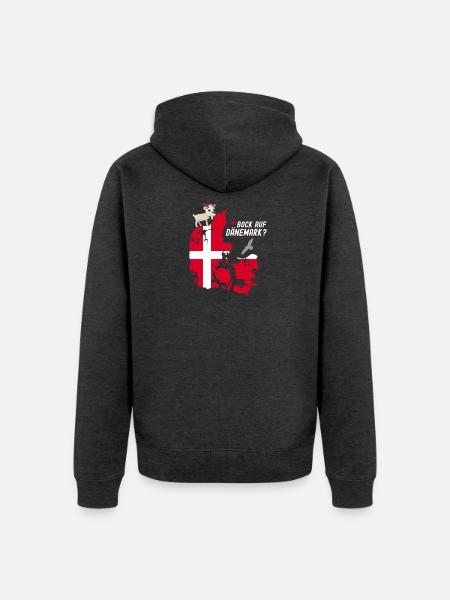 Bock auf Dänemark - Unisex Premium Bio Zip Hoodie - Anthrazit meliert