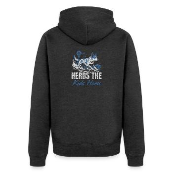 Australian Cattle Dog - Herds The Kids Home - Hund - Unisex Premium Bio Zip Hoodie - Anthrazit meliert - Hinten - Nico (187cm)