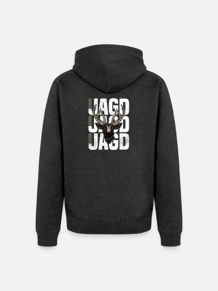 Jagd - Unisex Premium Bio Zip Hoodie - Anthrazit meliert