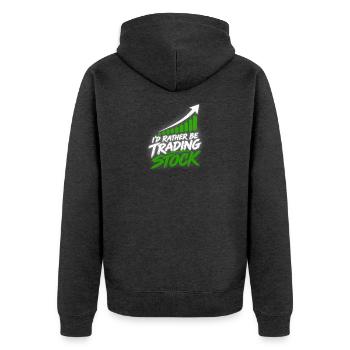 Investor Stock Market Day Trading Trader Broker - Unisex Premium Bio Zip Hoodie - Anthrazit meliert - Hinten - Nico (187cm)