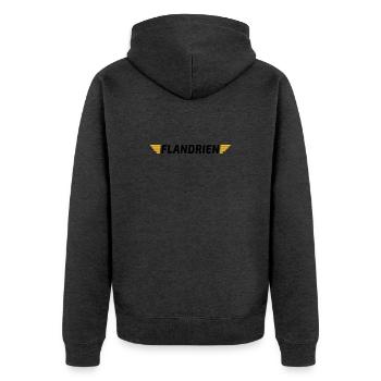 Flandrien - Unisex Premium Bio Zip Hoodie - Anthrazit meliert - Hinten - Nico (187cm)
