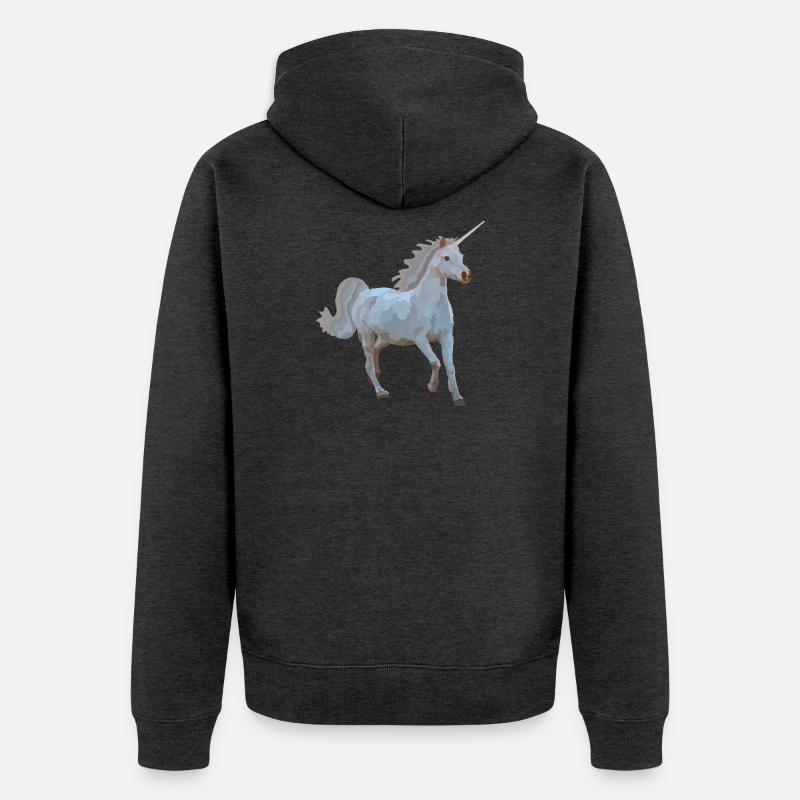 Elron, la licorne - Veste à capuche bio Premium Unisexe - anthracite chiné